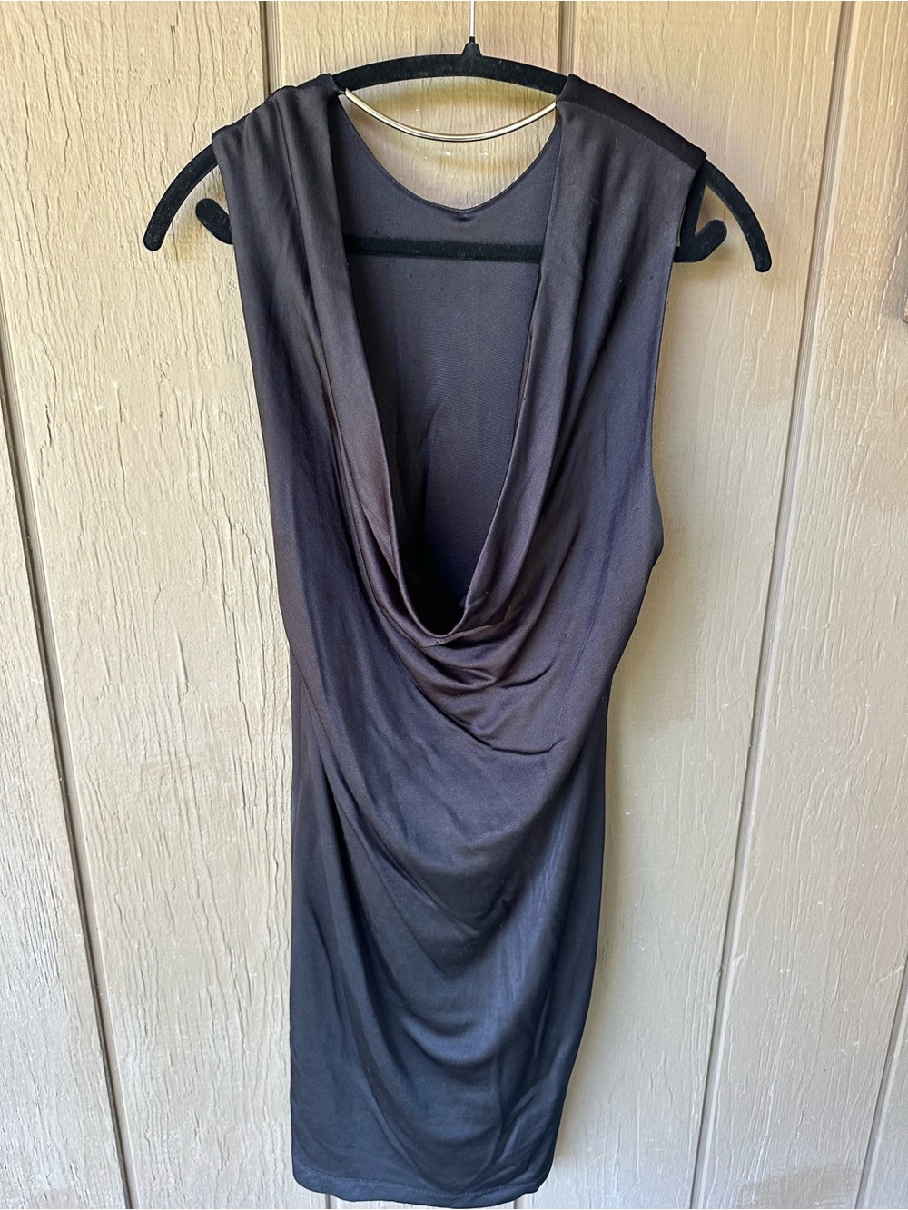 Alexander Wang Black Sleeveless Dress w/ Metal Bar Neckline